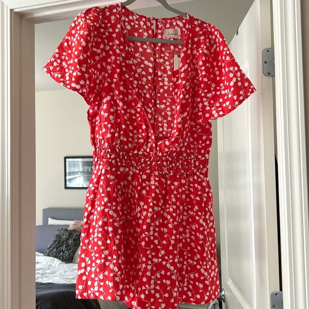 Brand new coral and floral jumper